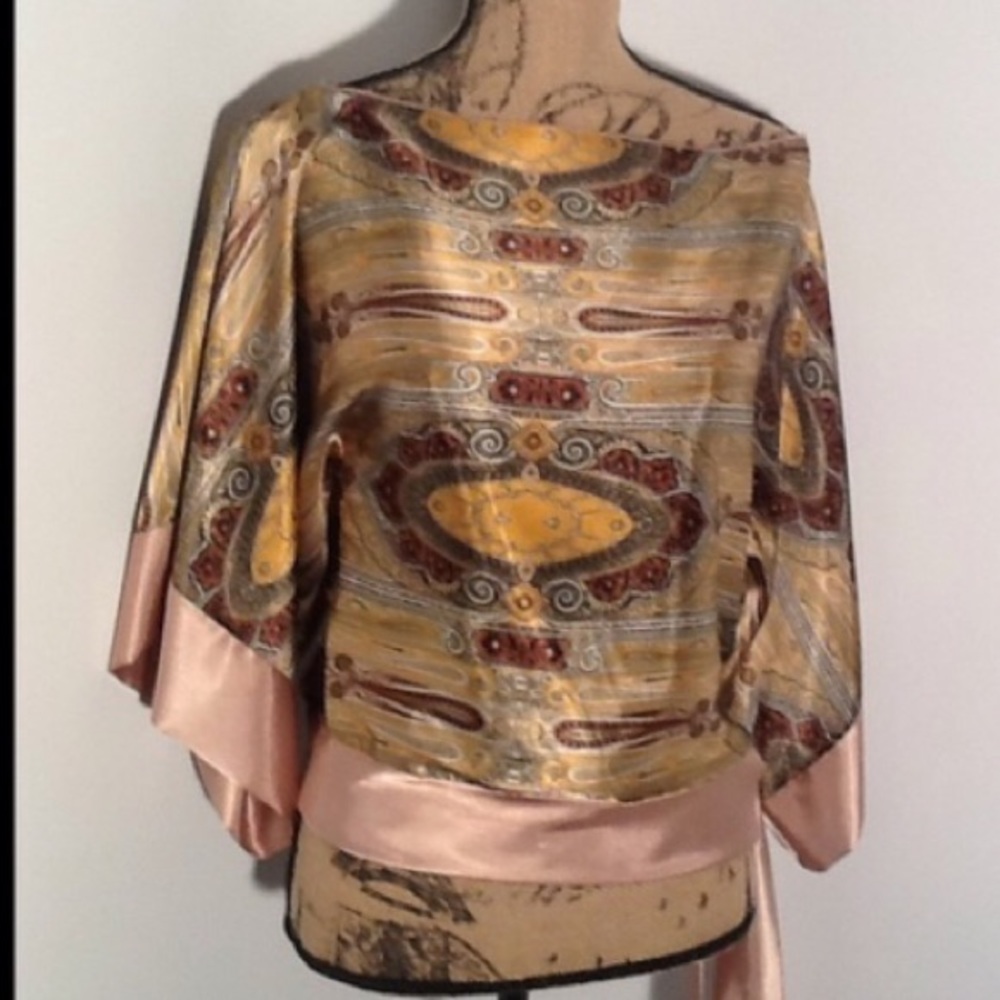 Satin print top
